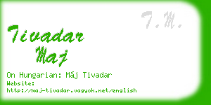 tivadar maj business card